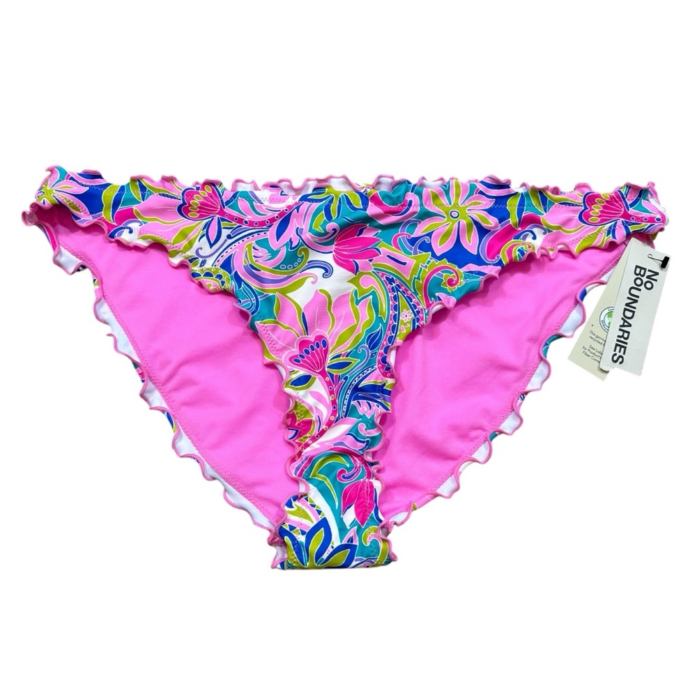 Brand new with Tags No Boundaries Lettuce Edge Bikini Bottom Floral Size XL